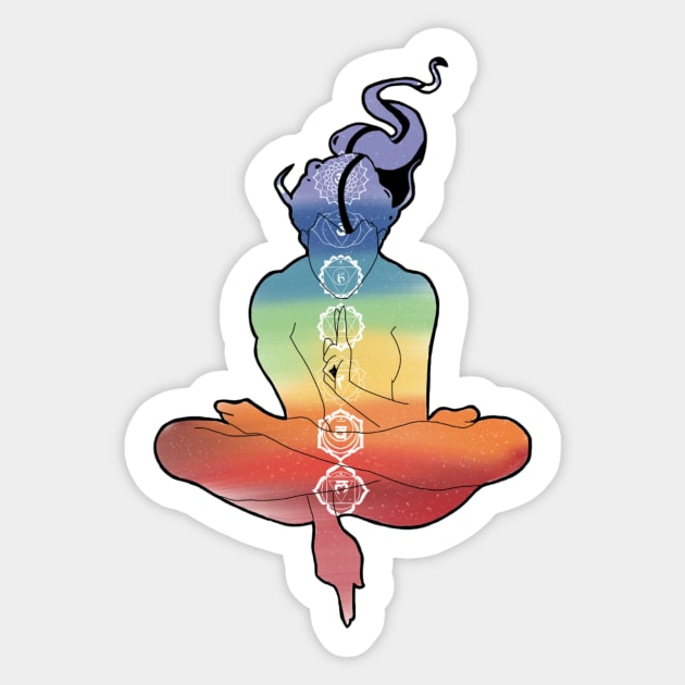 Chakra Goddess Sticker by Feychild333